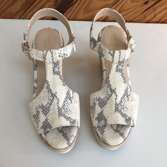 COLE HAAN Cloudfeel Espadrille Open Toe Wedge Sandals - Picture 5 of 9